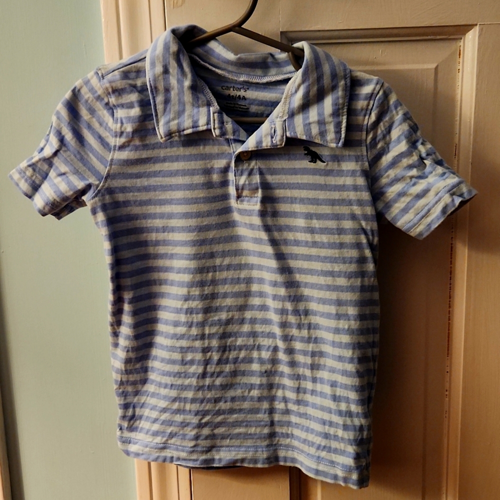 Periwinkle/white striped shirt